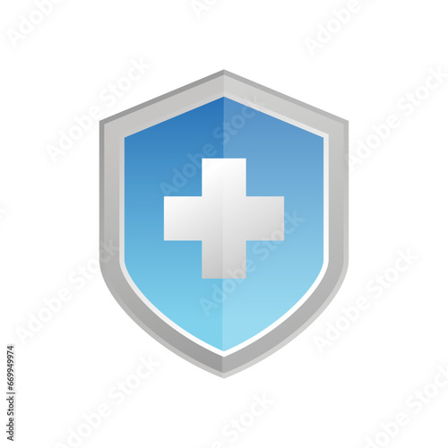 Health Protection With Shield Logo Design Vector Template For Medical Company on white background