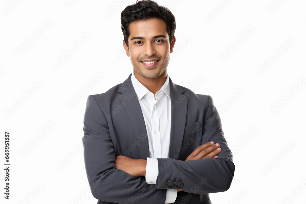 Indian businessman standing with hands folded Indian businessman standing with hands folded