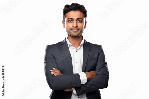 Indian businessman standing with hands folded