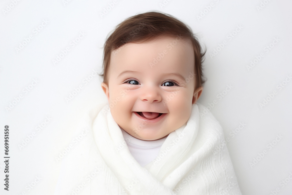 cute baby wrapped in white blanket cute baby wrapped in white blanket