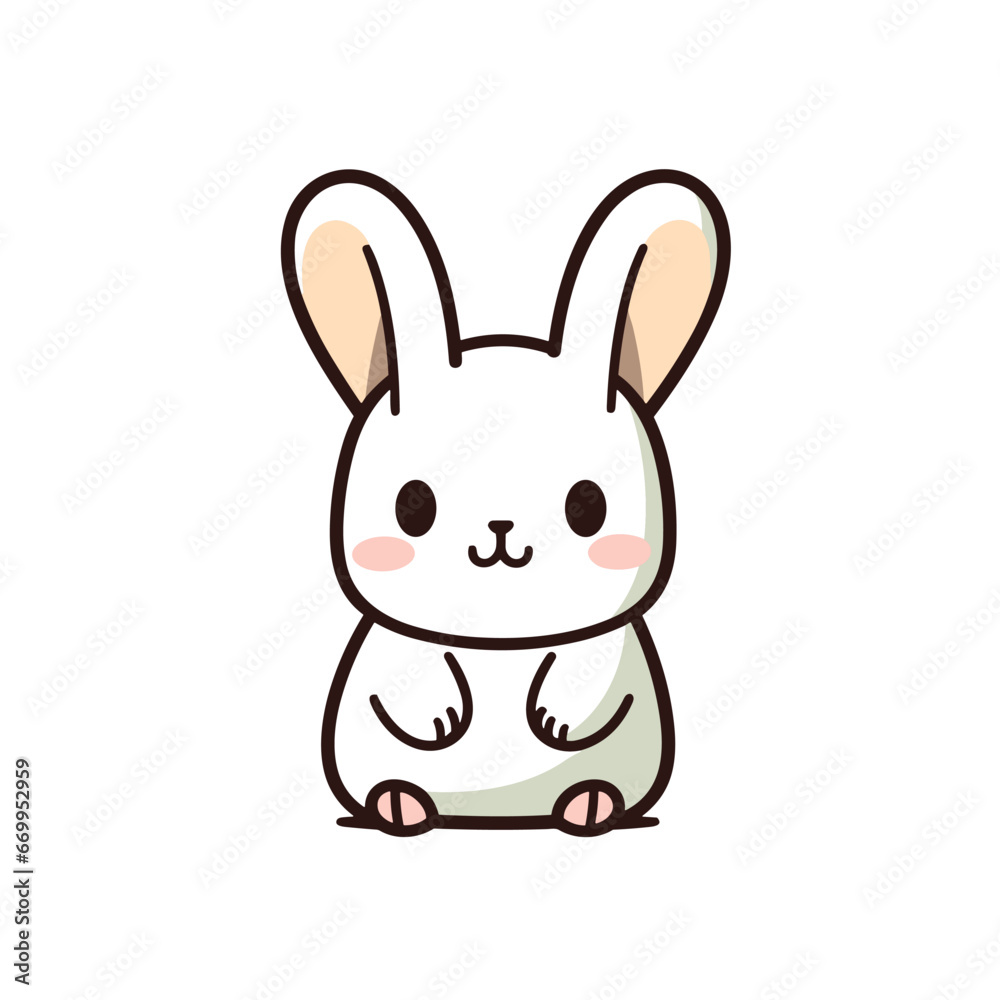 Bunny hand-drawn illustration. Bunny. Vector doodle style cartoon illustration