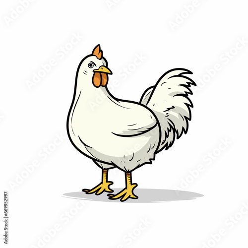 Hen hand-drawn illustration. Hen. Vector doodle style cartoon illustration