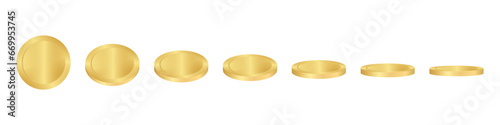 Coin. Golden Coin. Saving, Investment and Wealth Concept. Vector Illustration. 