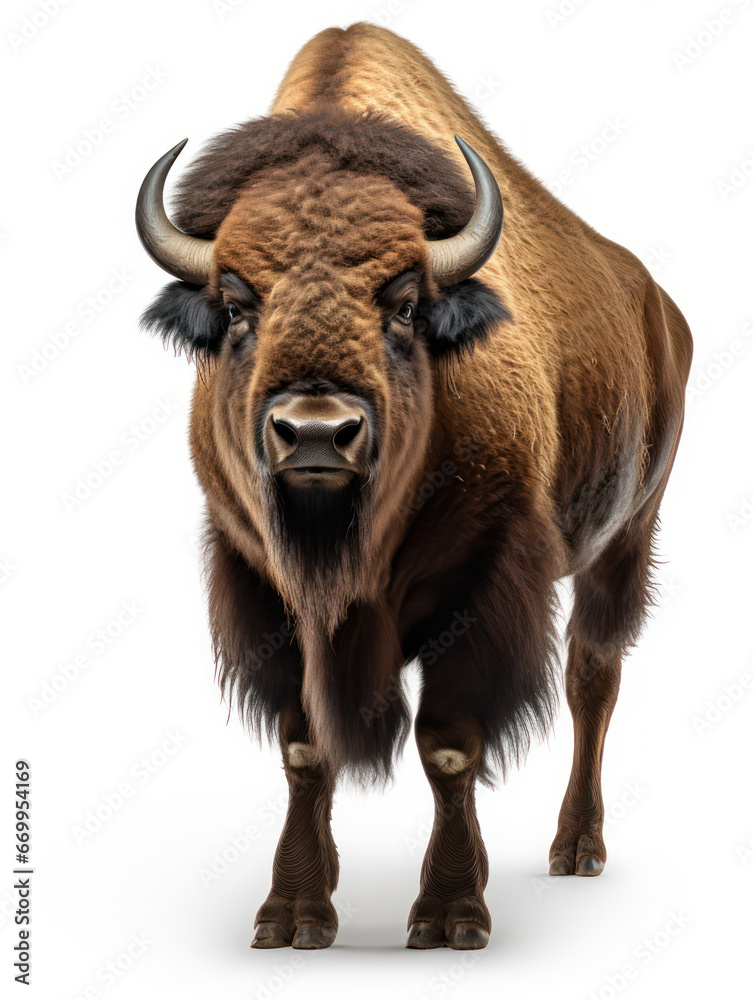 Bison Studio Shot Isolated on Clear White Background, Generative AI Bison Studio Shot Isolated on Clear White Background, Generative AI