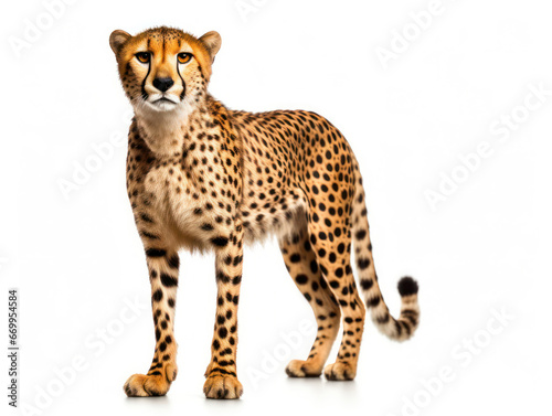 Cheetah Studio Shot Isolated on Clear White Background  Generative AI