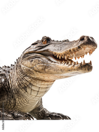 Crocodile Studio Shot Isolated on Clear Black Background  Generative AI