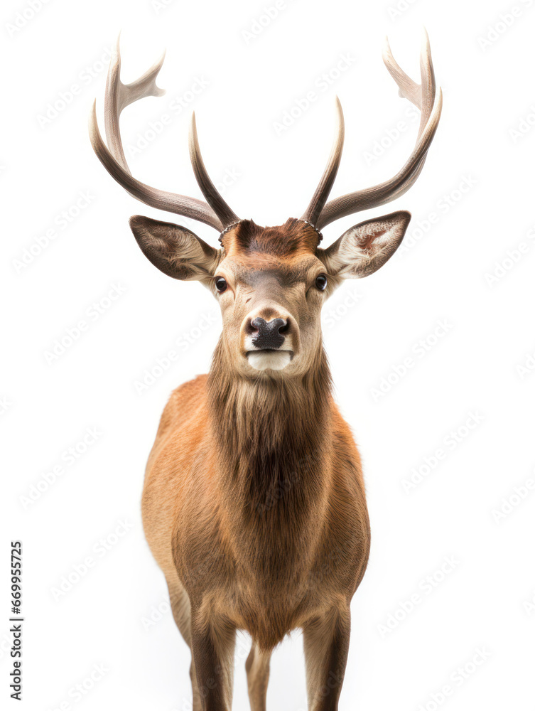 Deer Studio Shot Isolated on Clear White Background, Generative AI Deer Studio Shot Isolated on Clear White Background, Generative AI