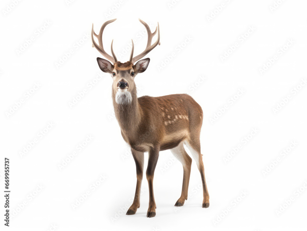 Deer Studio Shot Isolated on Clear White Background, Generative AI Deer Studio Shot Isolated on Clear White Background, Generative AI