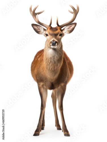 Deer Studio Shot Isolated on Clear White Background  Generative AI