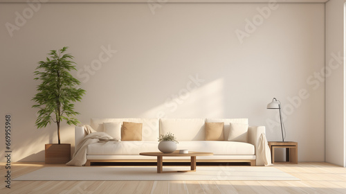 Plain White Room With Lounge