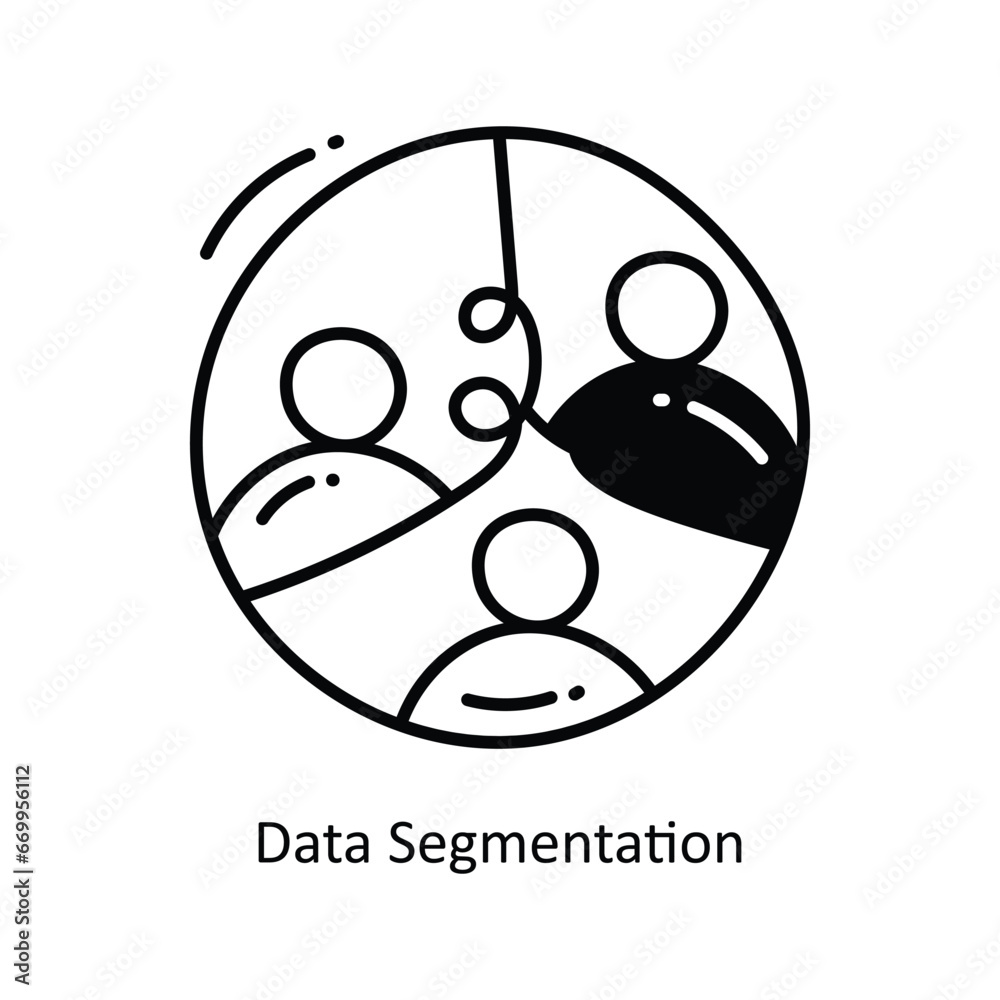 Data Segmentation doodle Icon Design illustration. Networking Symbol on White background EPS 10 File Data Segmentation doodle Icon Design illustration. Networking Symbol on White background EPS 10 File