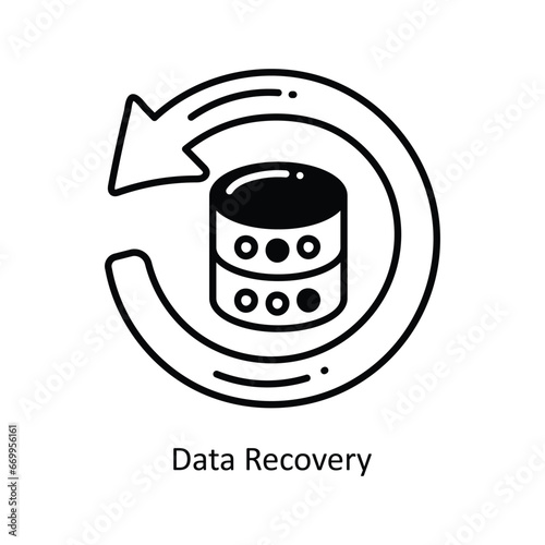 Data Recovery doodle Icon Design illustration. Networking Symbol on White background EPS 10 File