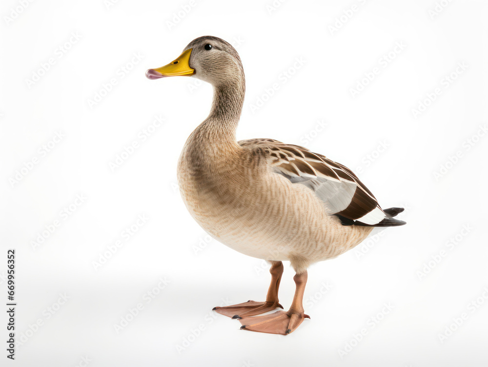 Duck Studio Shot Isolated on Clear White Background, Generative AI Duck Studio Shot Isolated on Clear White Background, Generative AI
