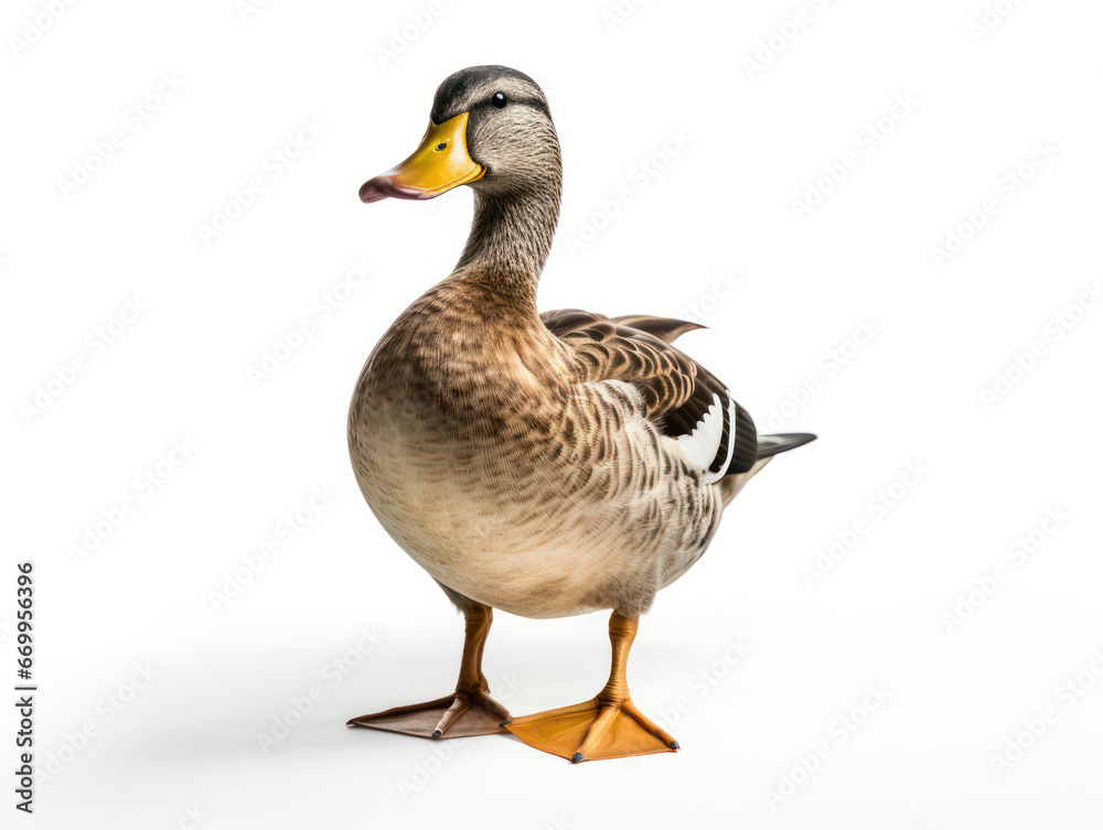 Duck Studio Shot Isolated on Clear White Background, Generative AI Duck Studio Shot Isolated on Clear White Background, Generative AI