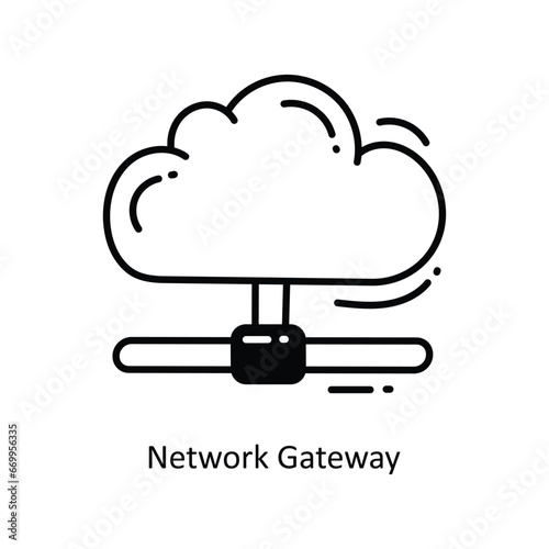 Network Gateway doodle Icon Design illustration. Networking Symbol on White background EPS 10 File