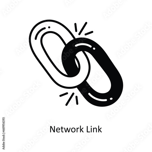 Network Link doodle Icon Design illustration. Networking Symbol on White background EPS 10 File