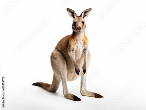 Kangaroo Studio Shot Isolated on Clear White Background, Generative AI © Vig