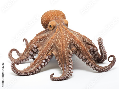 Octopus Studio Shot Isolated on Clear White Background, Generative AI