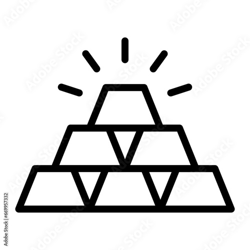 Gold Bar Icon Design 