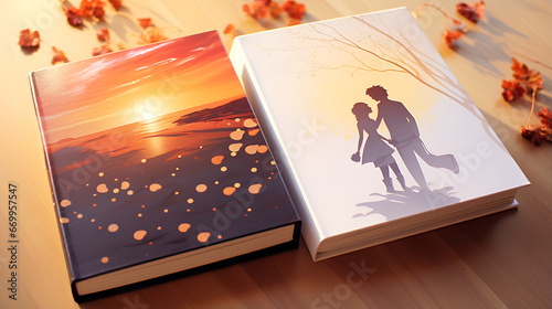 couple made on a book cover ,  photo