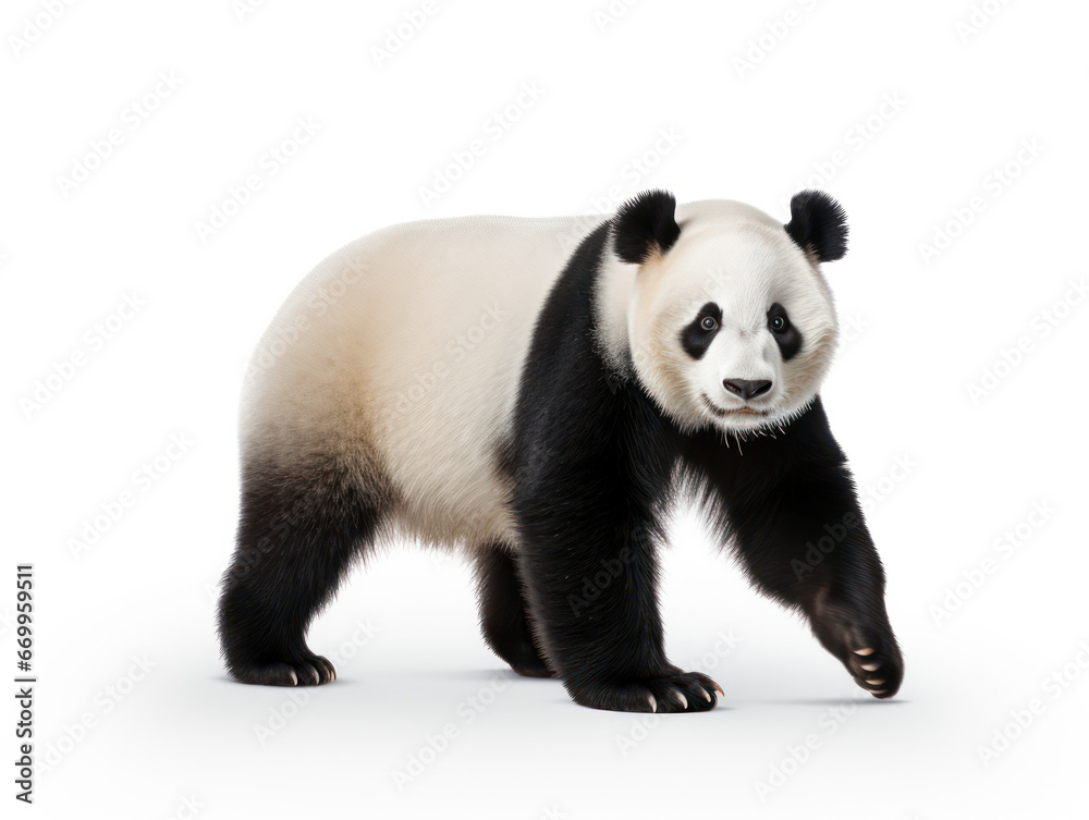Panda Studio Shot Isolated on Clear White Background, Generative AI
