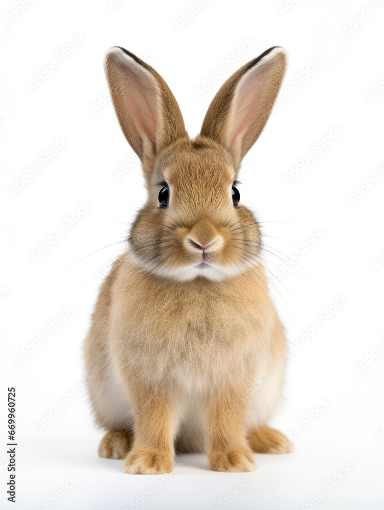 Rabbit Studio Shot Isolated on Clear White Background, Generative AI Rabbit Studio Shot Isolated on Clear White Background, Generative AI