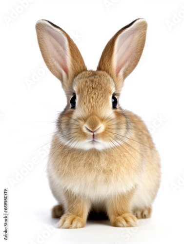 Rabbit Studio Shot Isolated on Clear White Background, Generative AI