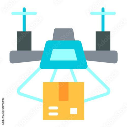 Drone Delivery Icon Style