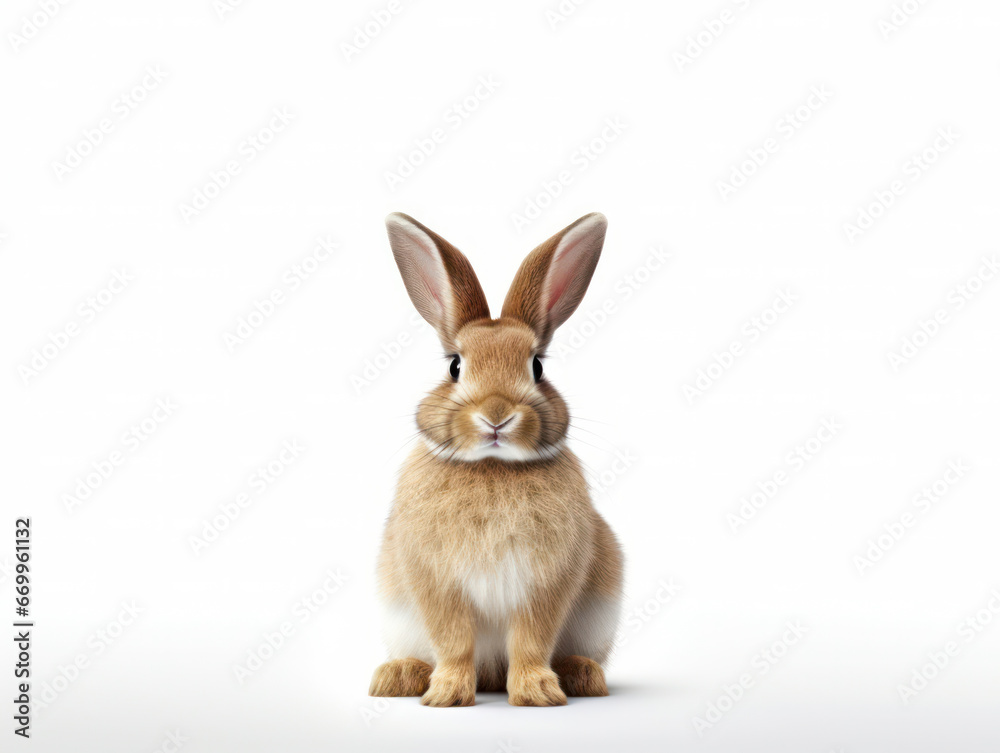 Rabbit Studio Shot Isolated on Clear White Background, Generative AI Rabbit Studio Shot Isolated on Clear White Background, Generative AI