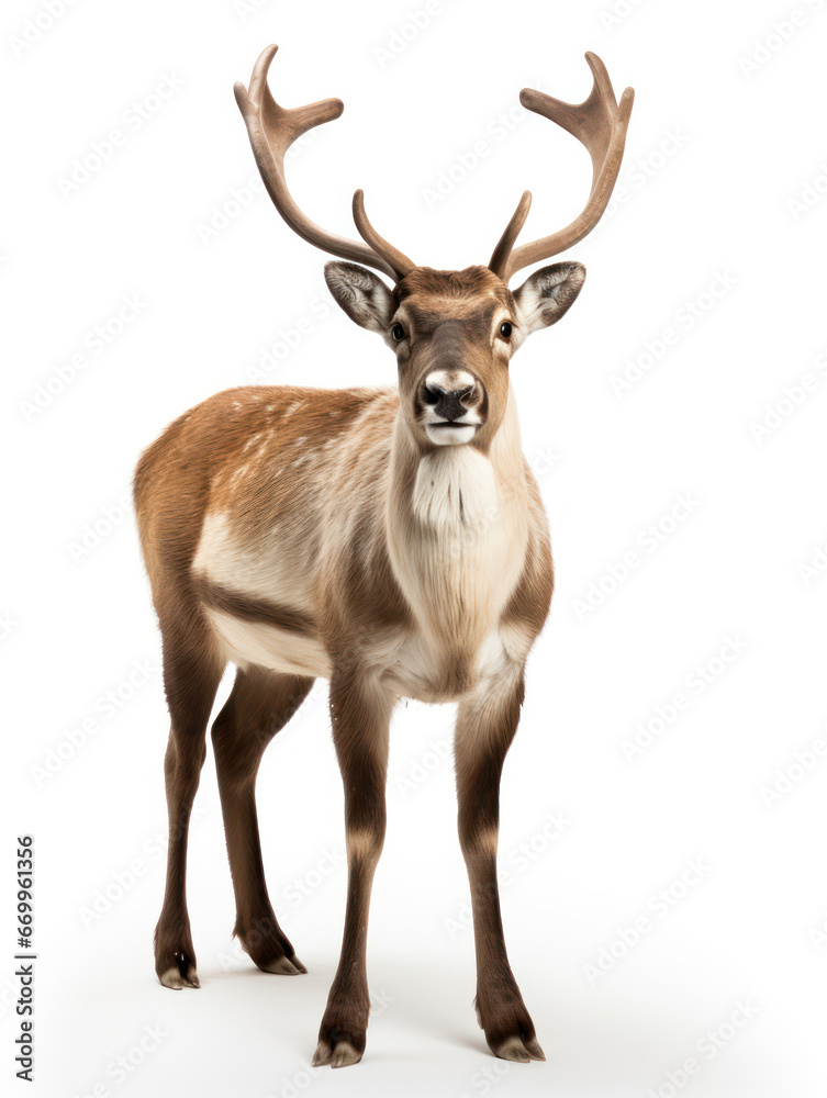 Reindeer Studio Shot Isolated on Clear White Background, Generative AI Reindeer Studio Shot Isolated on Clear White Background, Generative AI