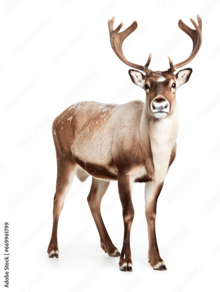 Reindeer Studio Shot Isolated on Clear White Background, Generative AI Reindeer Studio Shot Isolated on Clear White Background, Generative AI