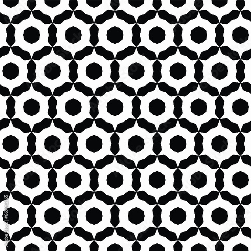 black and white polygons doodle seamless pattern