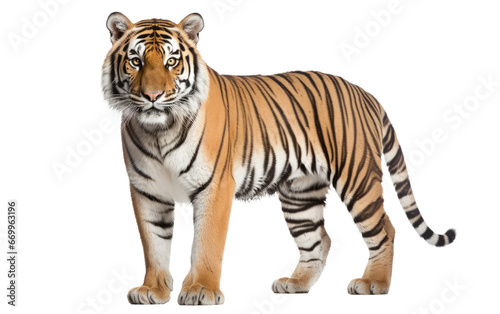 Fierce Bengal Tiger Roaming on transparent background