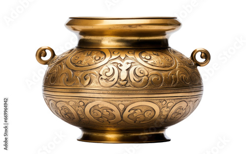 Traditional Brass Water Lota on transparent background