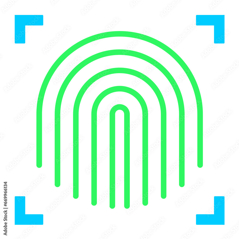 Naklejka premium Fingerprint Scanner Icon Style