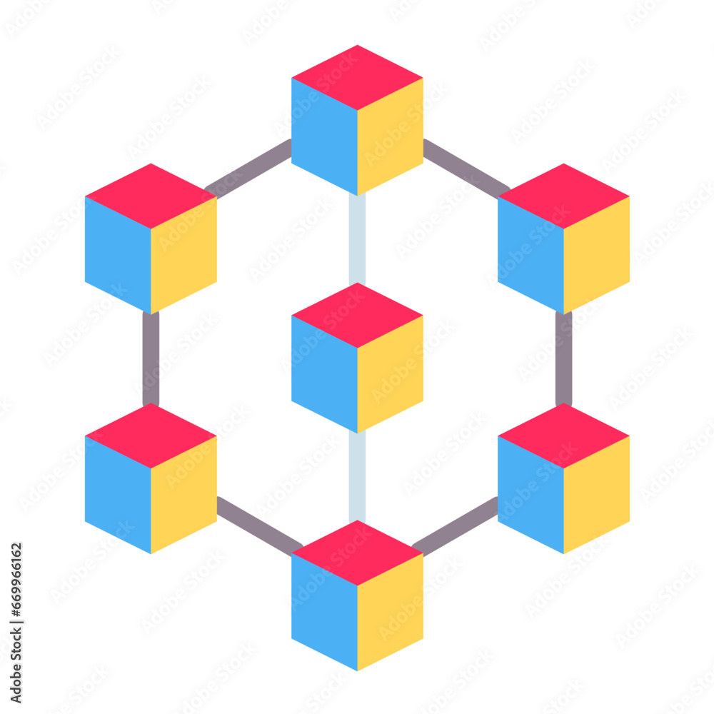 Fototapeta premium Blockchain Icon Style