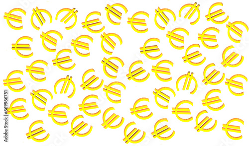 euro, symbol of the single European currency, three-dimensional graphic elements scattered in a linear, schematic manner. Background 3d graphic, texture