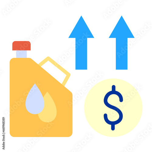 Oil Price Increase Icon Style