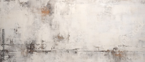 a white painterly background with grey paint, gravure printing, distressed surfaces, subtle color gradations, boldly textured surfaces, industrial elements, ceramic, traditional composition