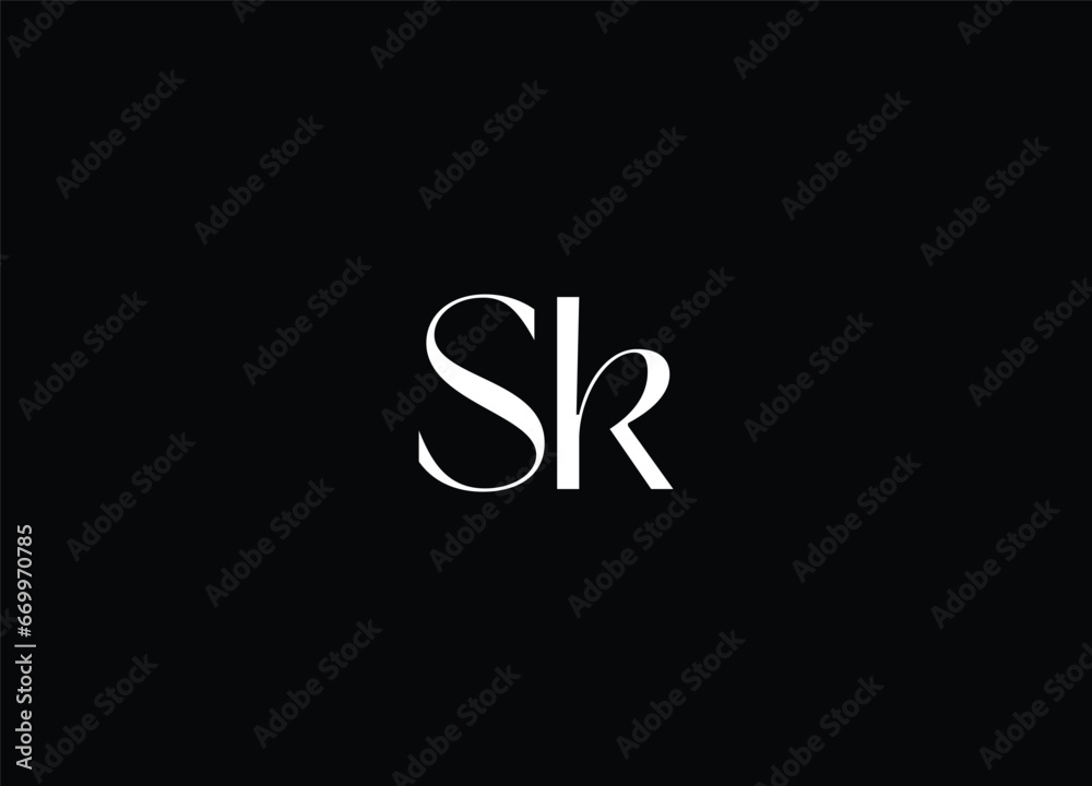 SK letter logo design and monogram logo