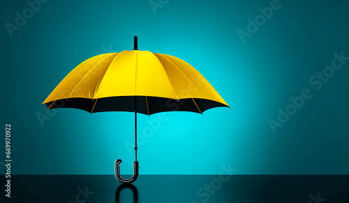 Beautiful yellow umbrella. AI generative