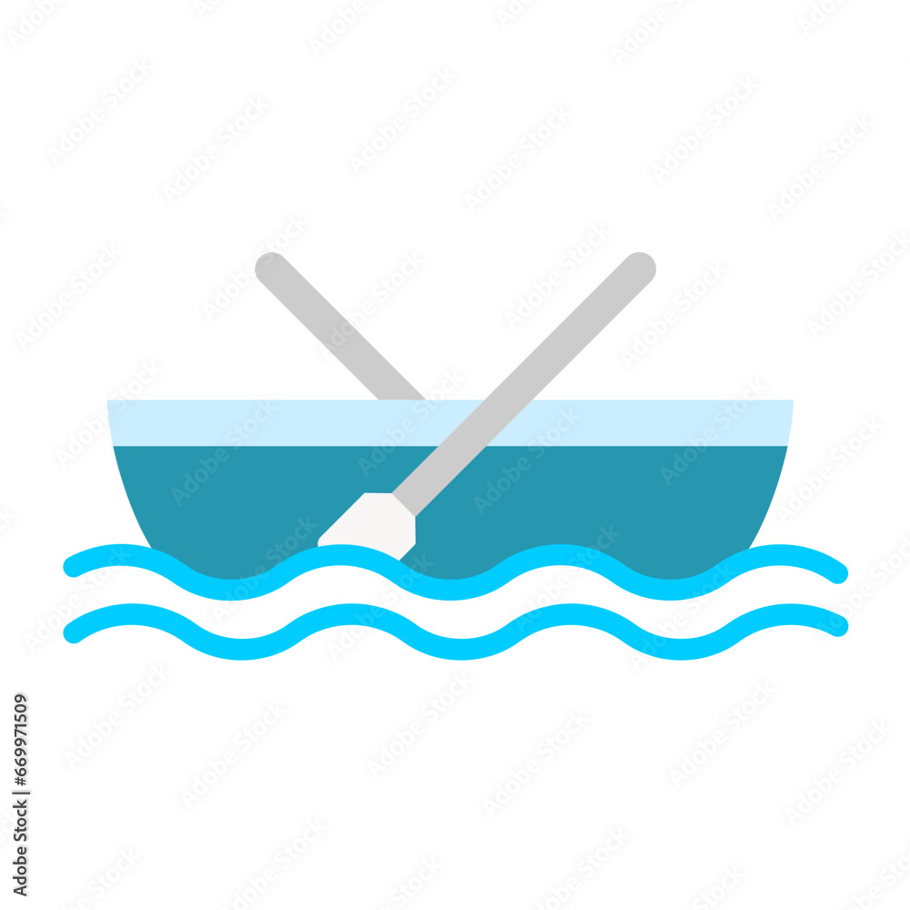 Rowing Boat Icon Style - obrazy, fototapety, plakaty 