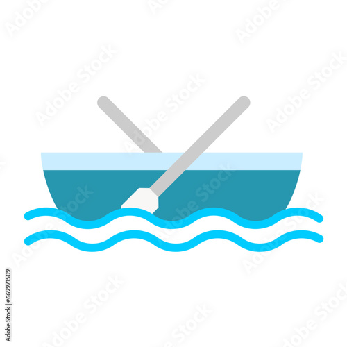 Rowing Boat Icon Style