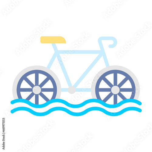 Water Tricycle Icon Style