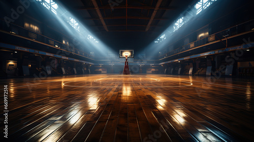 3D rendering of a basketball court © Morng