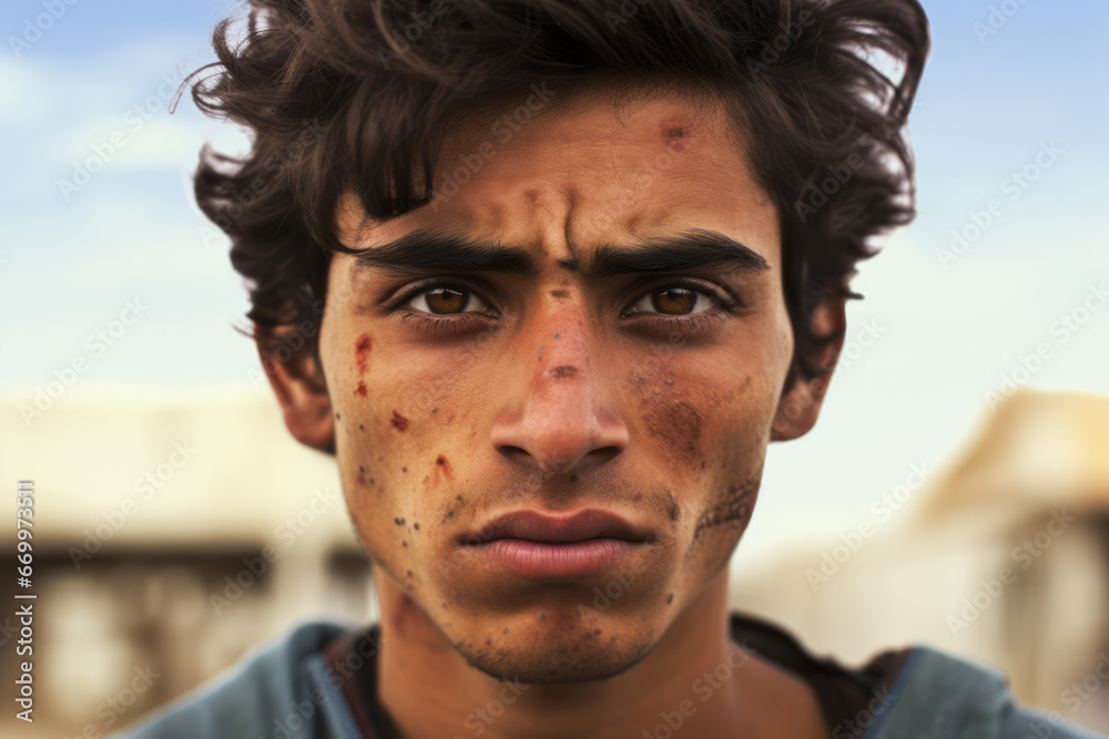 Portrait of Pakistani man fighter Portrait of Pakistani man fighter