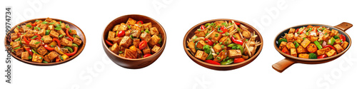 Tofu Stir-Fry clipart collection, vector, icons isolated on transparent background