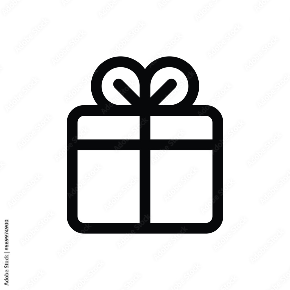 Gift icon in trendy outline style isolated on white background. Gift silhouette symbol for your website design, logo, app, UI. Vector illustration, EPS10. Gift icon in trendy outline style isolated on white background. Gift silhouette symbol for your website design, logo, app, UI. Vector illustration, EPS10.