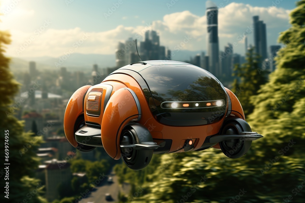 Transport of the future is a flying car for the city.