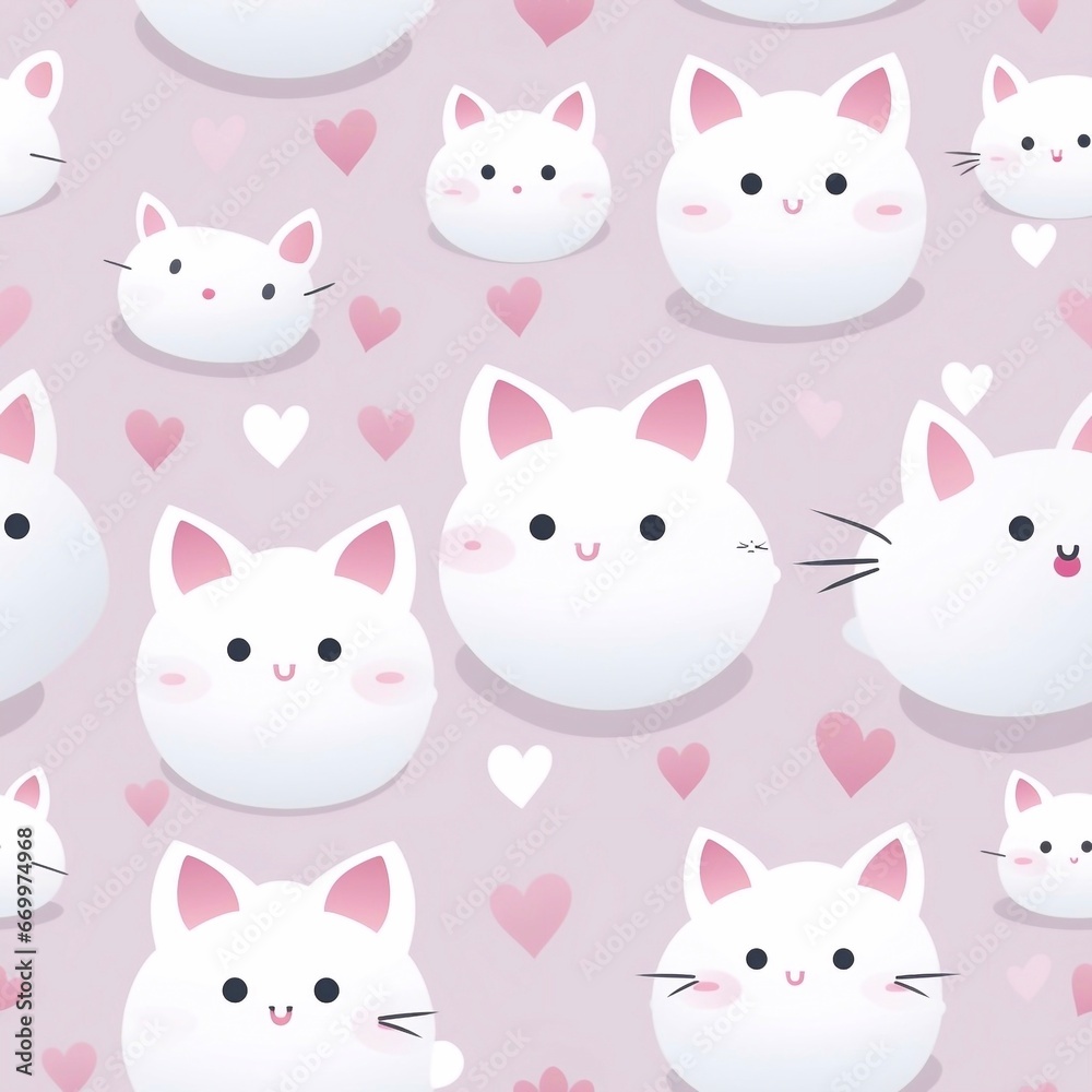 seamless pattern with cats, generative ai seamless pattern with cats, generative ai